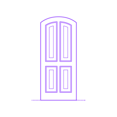 Buildings Exterior Doors Solid Entry Door Arched 4 Panels Stencil Svg Vector, Free Vectors File